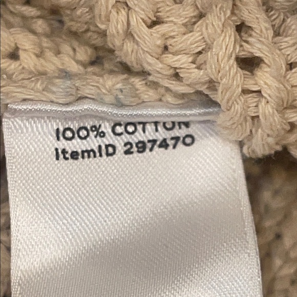 3201103 L.L. Bean Signature Women Cotton Fisherman Cable Tunic Sweater Beige XS - Picture 6 of 13